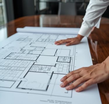 Reviewing Modular Floor Plans in Professional Design Meeting