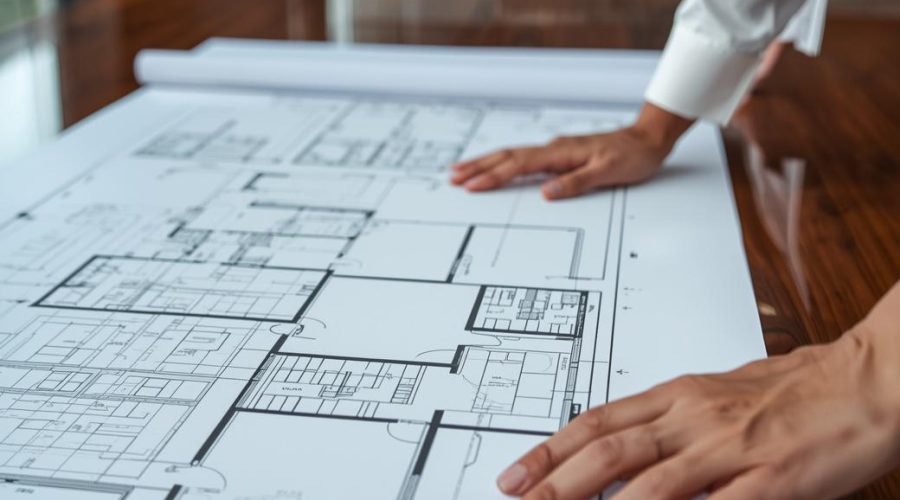 Reviewing Modular Floor Plans in Professional Design Meeting